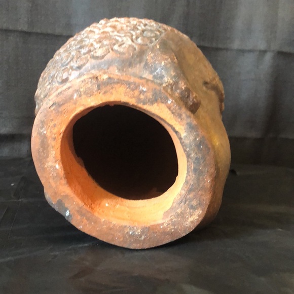 Buddha meditating: outstanding terra cotta pottery head highly detailed VTG - Picture 6 of 7